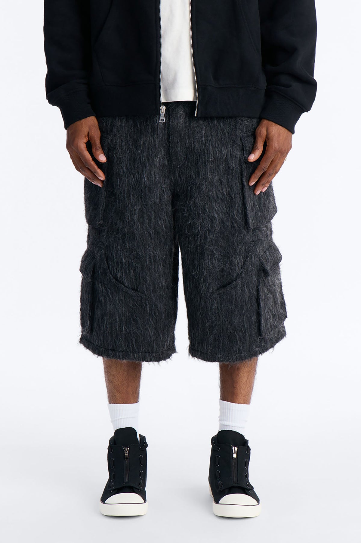 Baggy Warm Breeze Textured Short - Black image 1