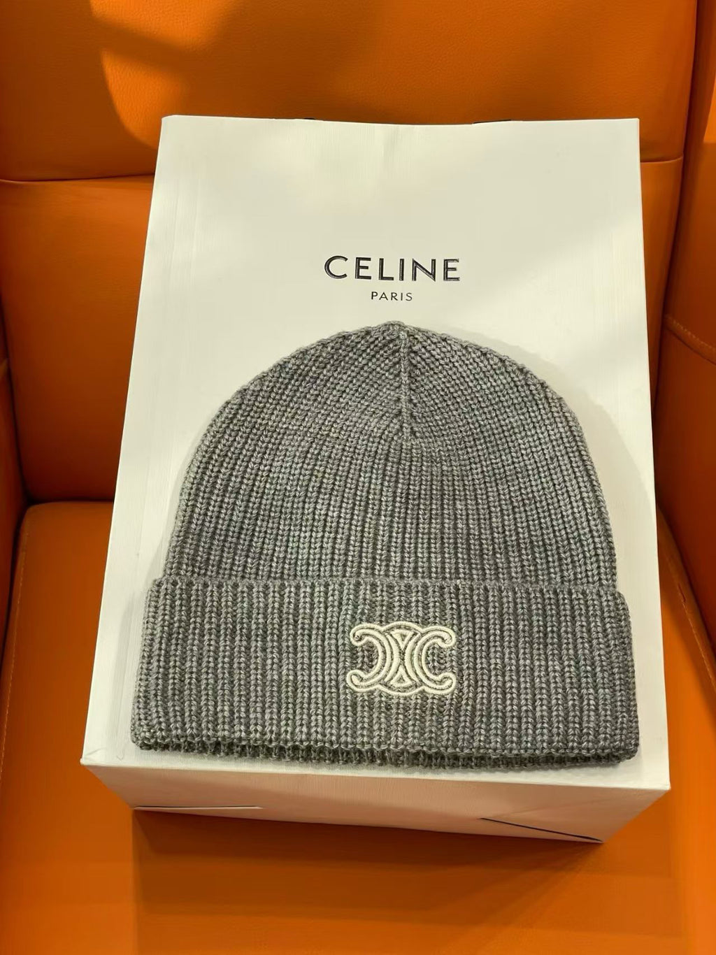 Celine Embroidered Logo Detail Beanie - 1149273033 - Photo 1