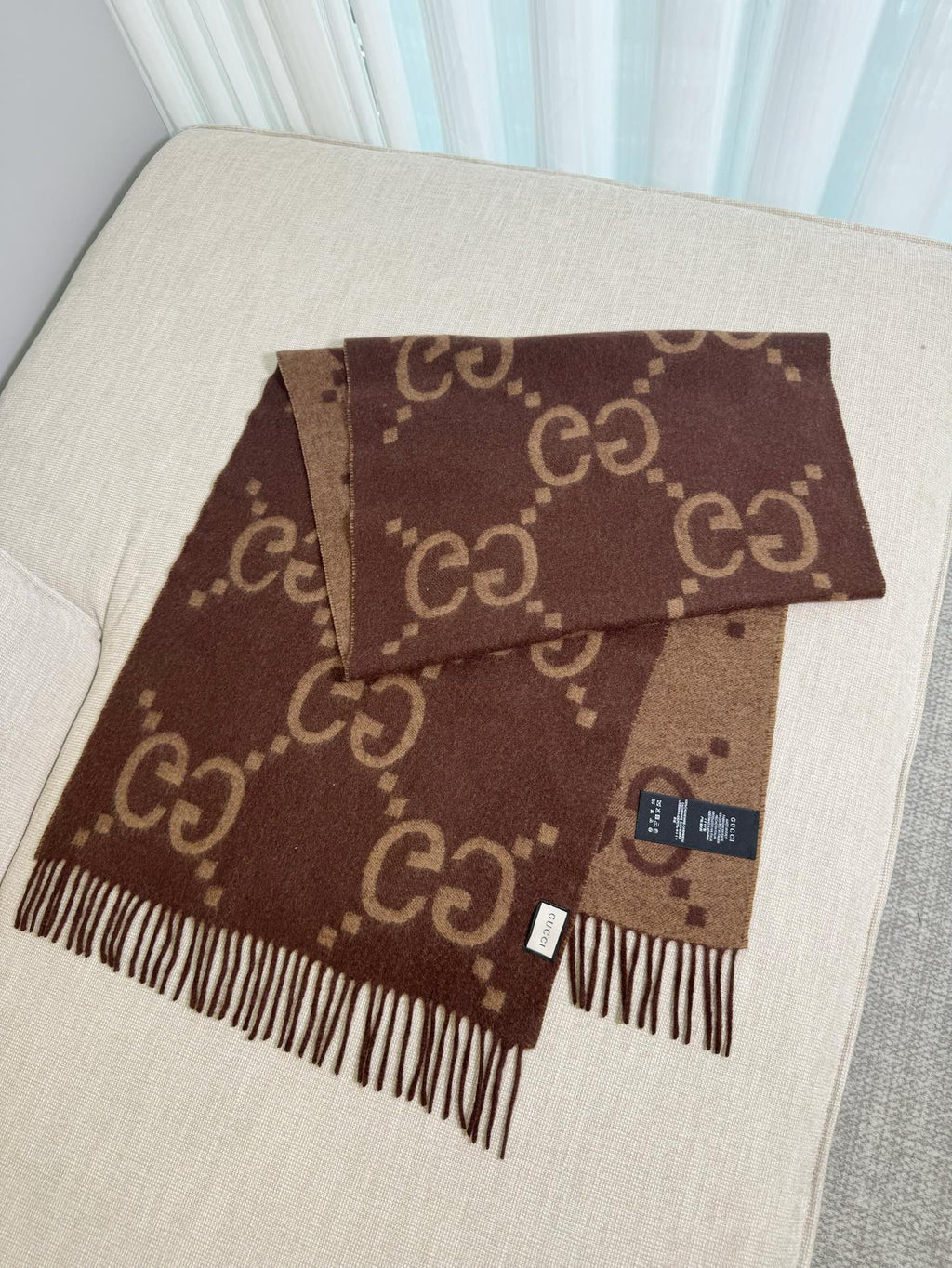 Gucci Jacquard Colorblock Scarf - 973282701 - Photo 1