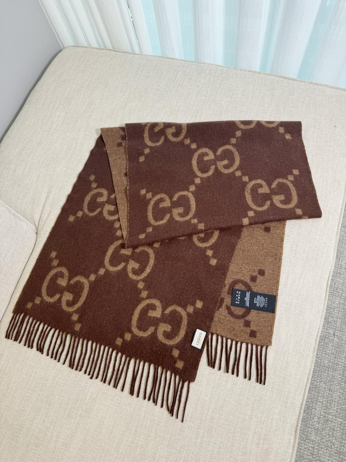 Gucci Jacquard Colorblock Scarf - 973282701 - Photo 1