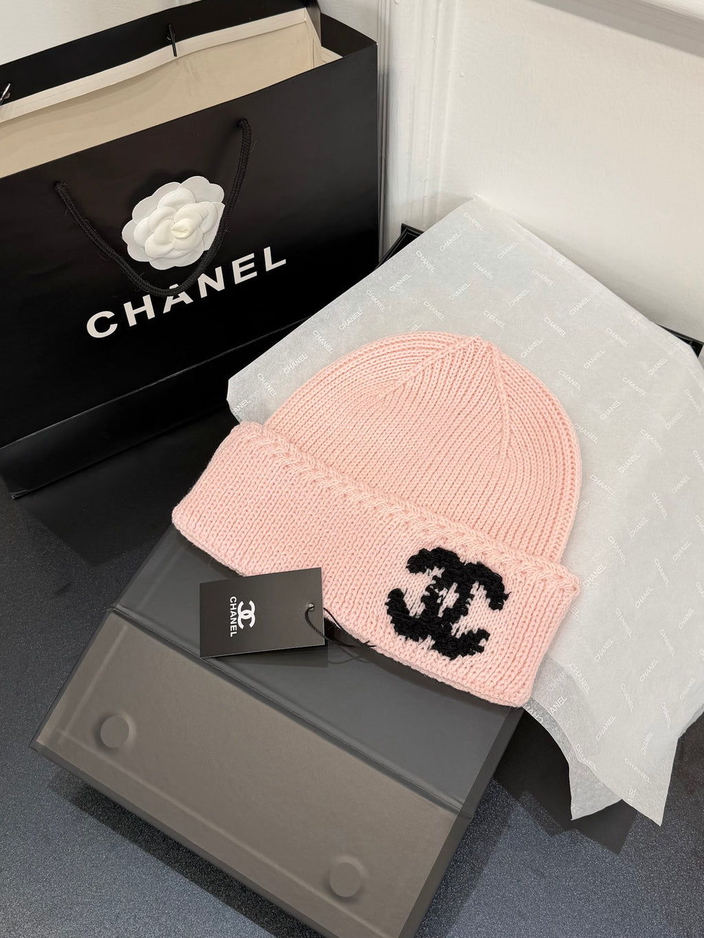 Chanel Jacquard Colorblock Beanie - 1245544416 - Photo 1
