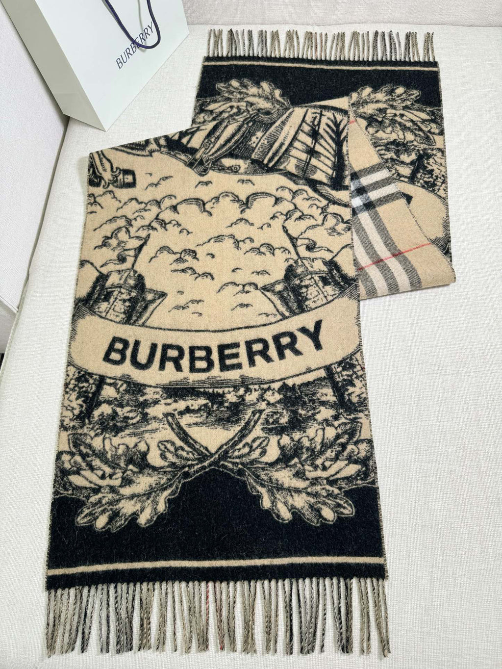 Burberry Check Pattern Jacquard Scarf - 973645832 - Photo 1
