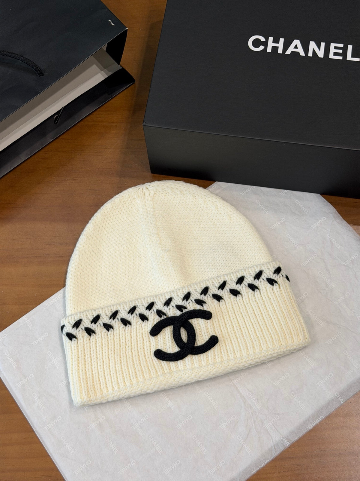 Chanel Colorblock Knit Beanie - 1245544019 - Photo 1
