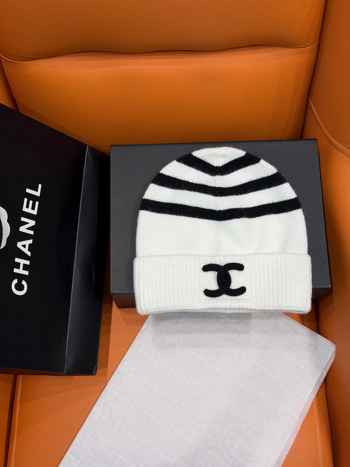 Chanel Colorblock Knit Beanie - 1245543817 - Photo 1