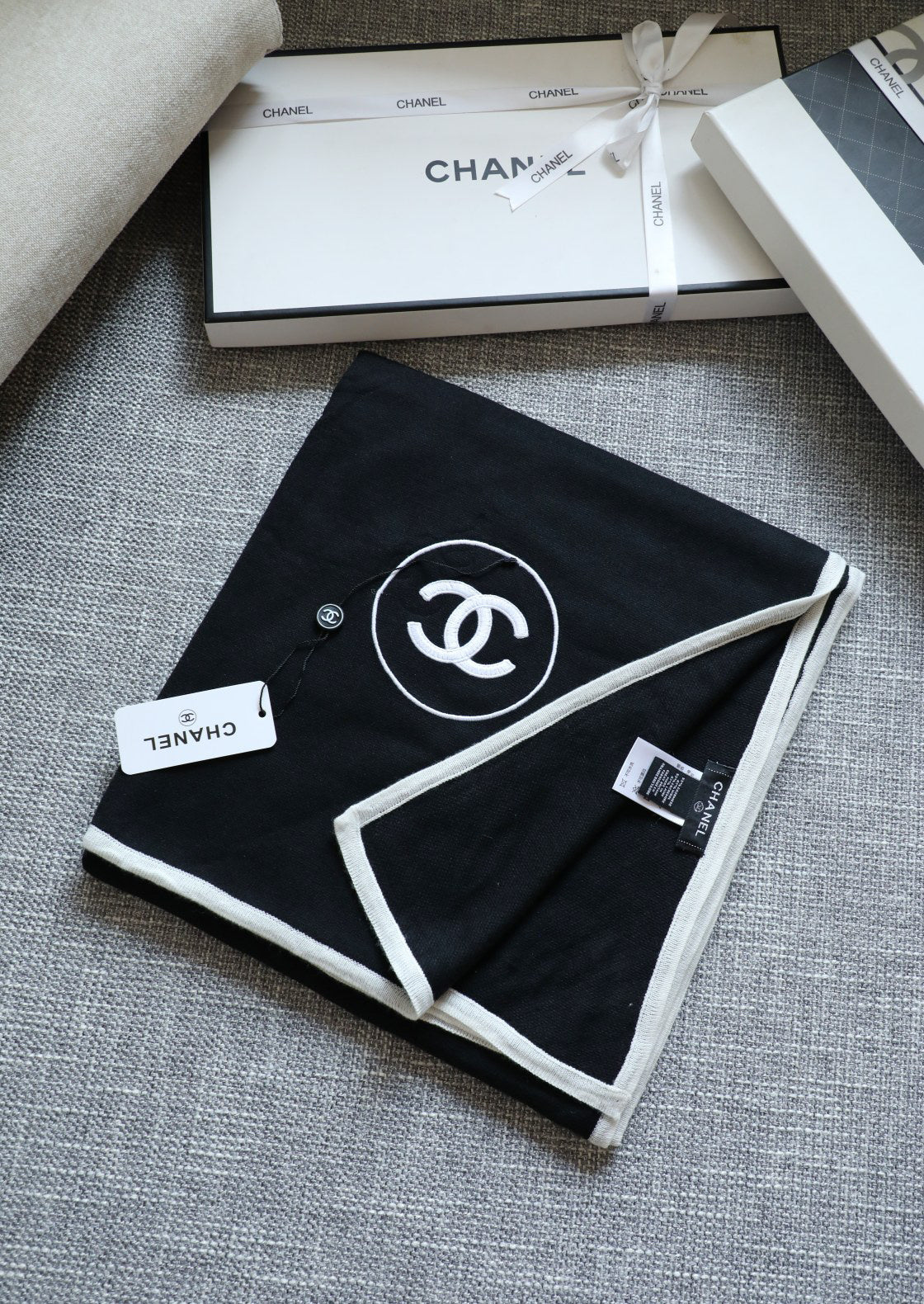 Chanel Embroidered Knit Scarf - 973239046 - Photo 1