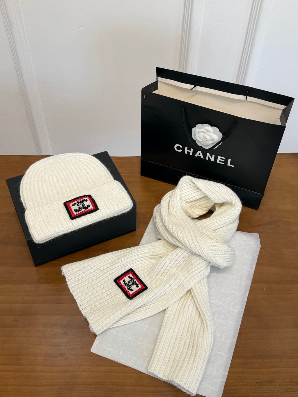 Chanel Colorblock Knit Accessory Set - 1245544765 - Photo 1