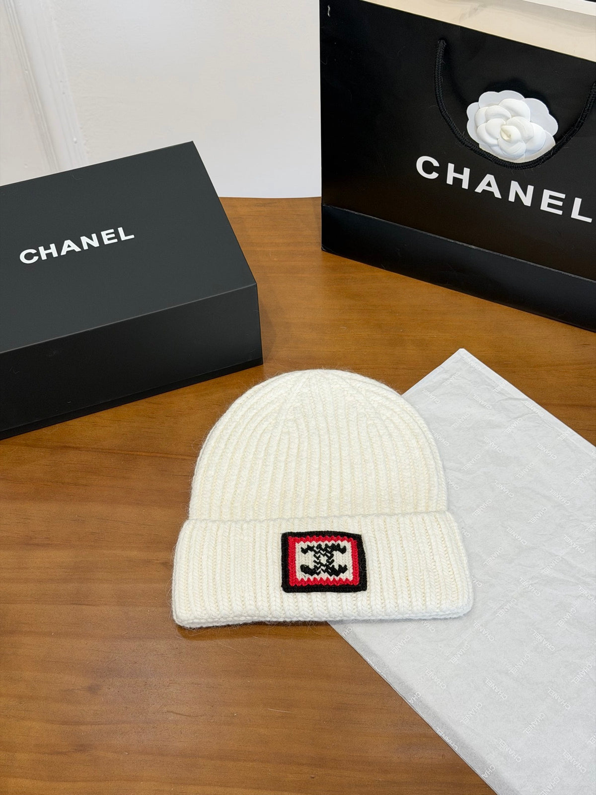 Chanel Embroidered Colorblock Beanie - 1245544769 - Photo 1