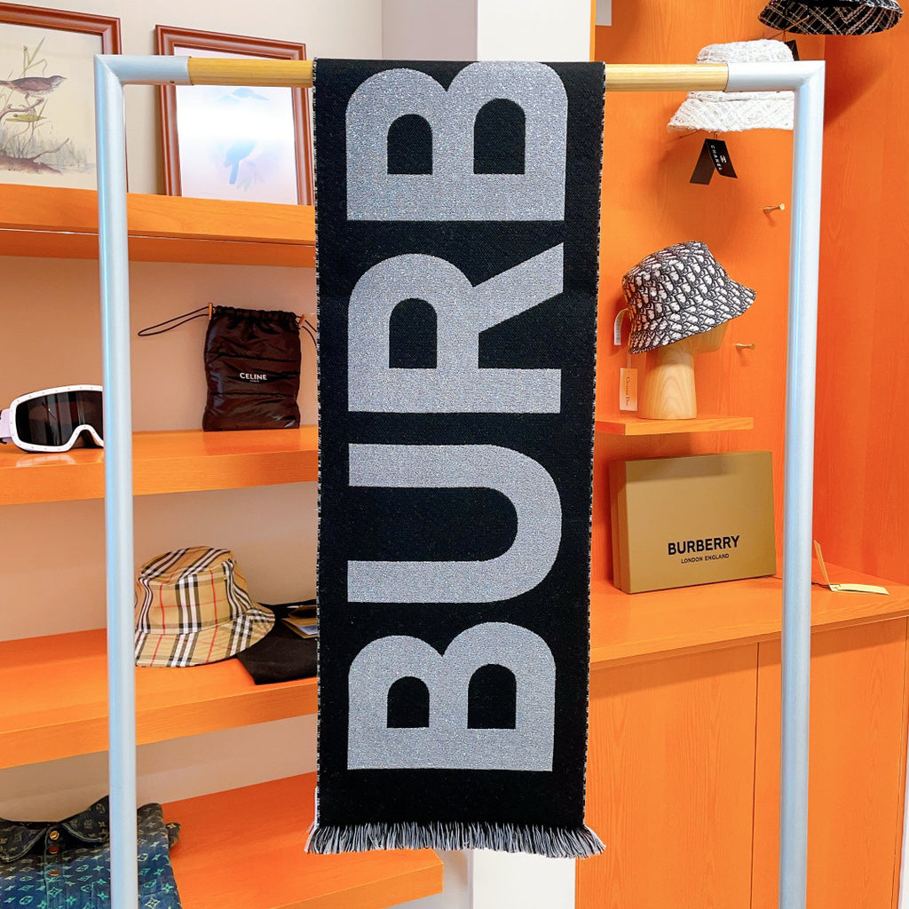 Burberry Jacquard Logo Detail Scarf - 974834316 - Photo 1