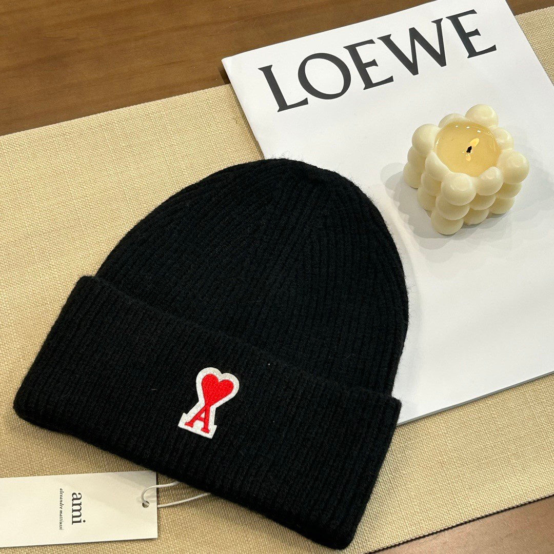 Ami Paris Embroidered Knit Beanie - 1107214118 - Photo 1