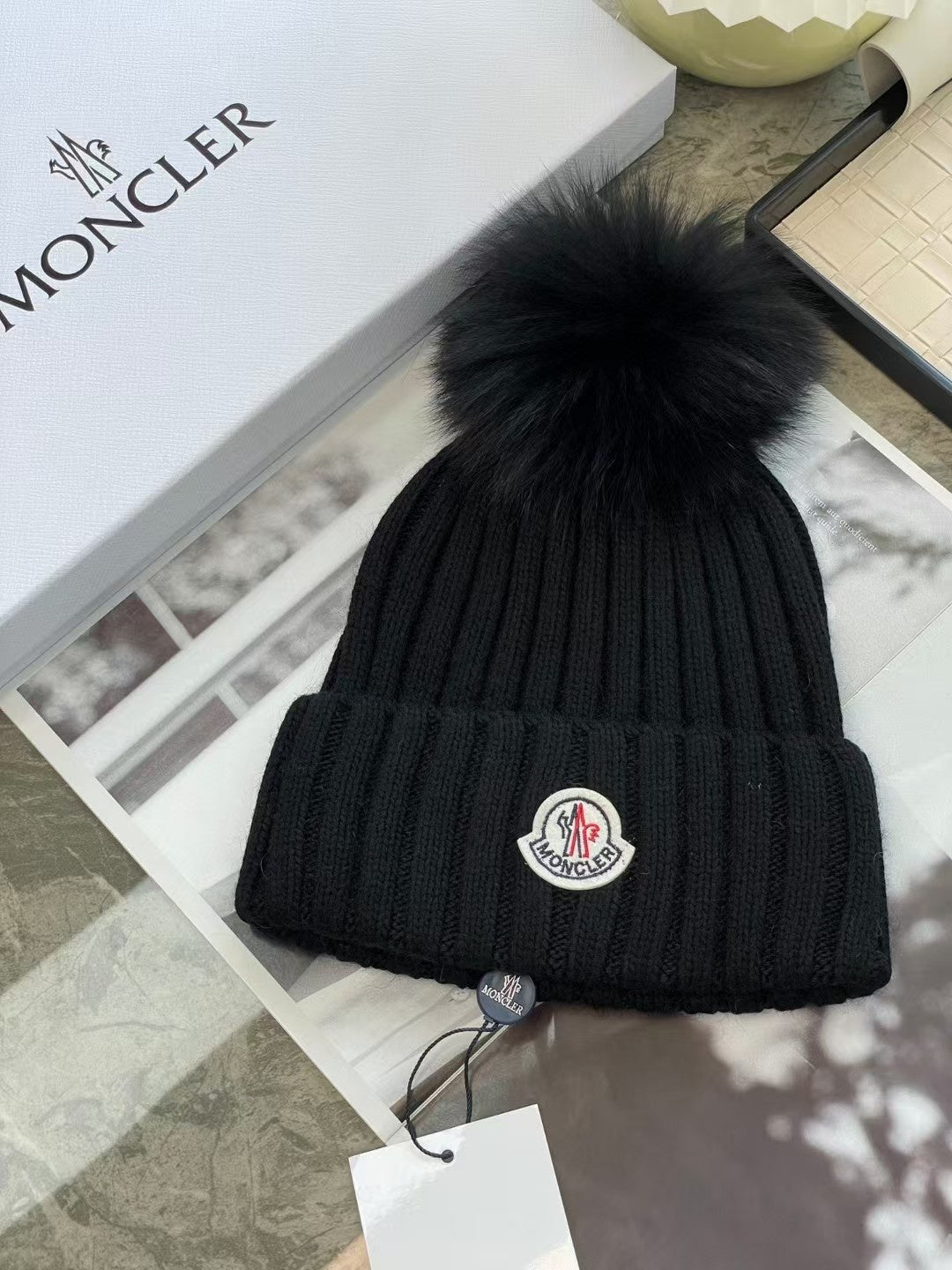 Moncler Knit Pom-Pom Beanie - 1107213972 - Photo 1