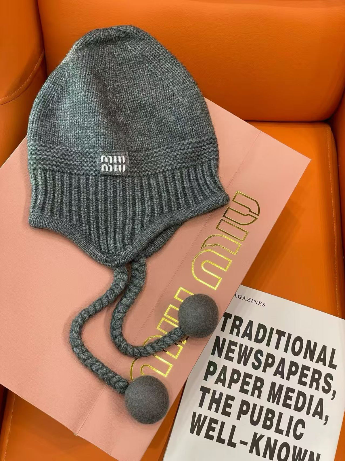 Miu Miu Knit Earflap Hat - 1149273075 - Photo 1