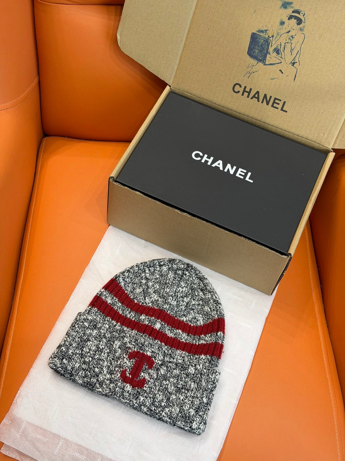 Chanel Jacquard Colorblock Beanie - 1245543947 - Photo 1