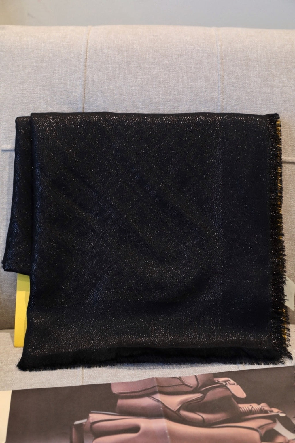 Fendi Jacquard Logo Detail Square Scarf - 1245374692 - Photo 1