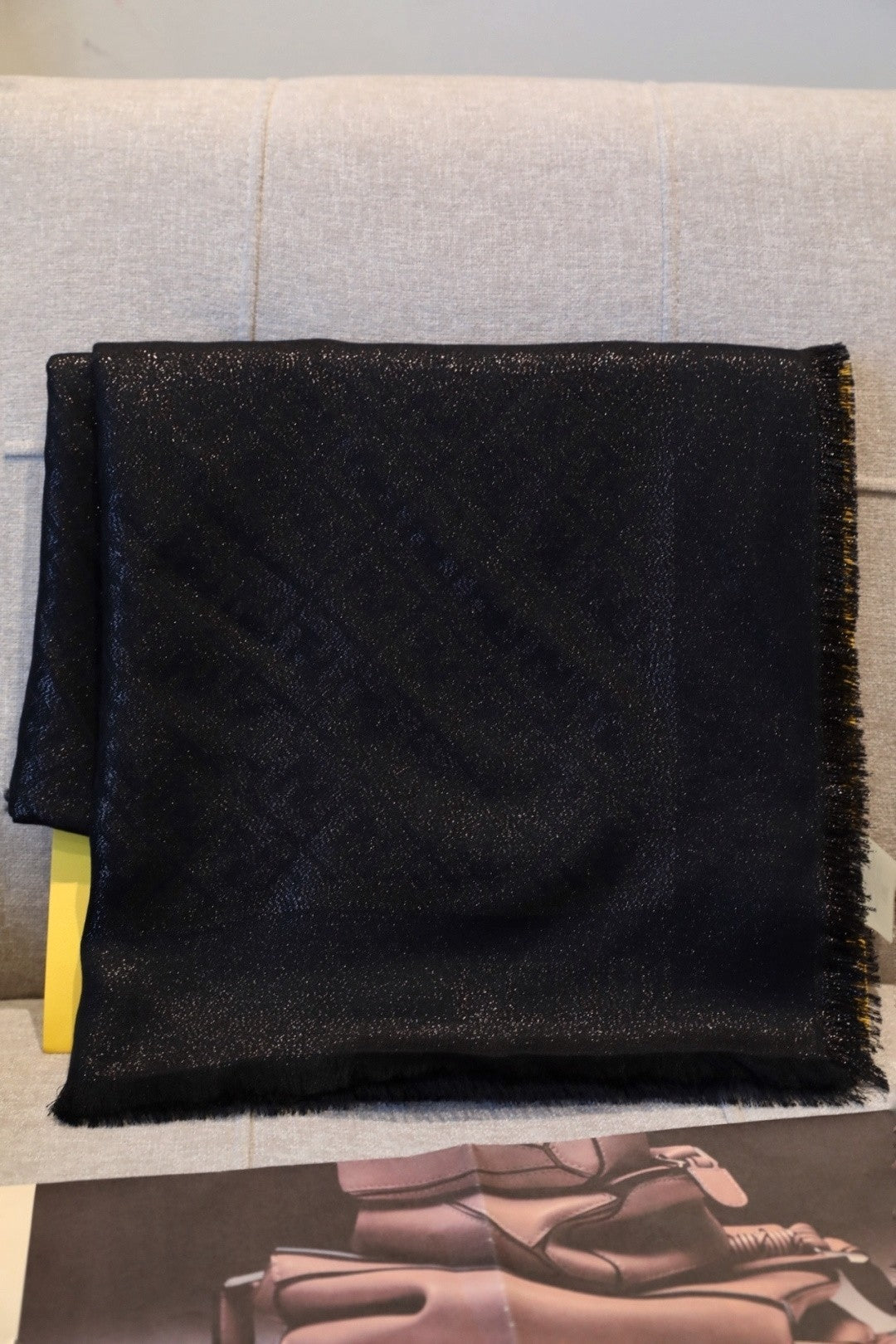 Fendi Jacquard Logo Detail Square Scarf - 1245374692 - Photo 1