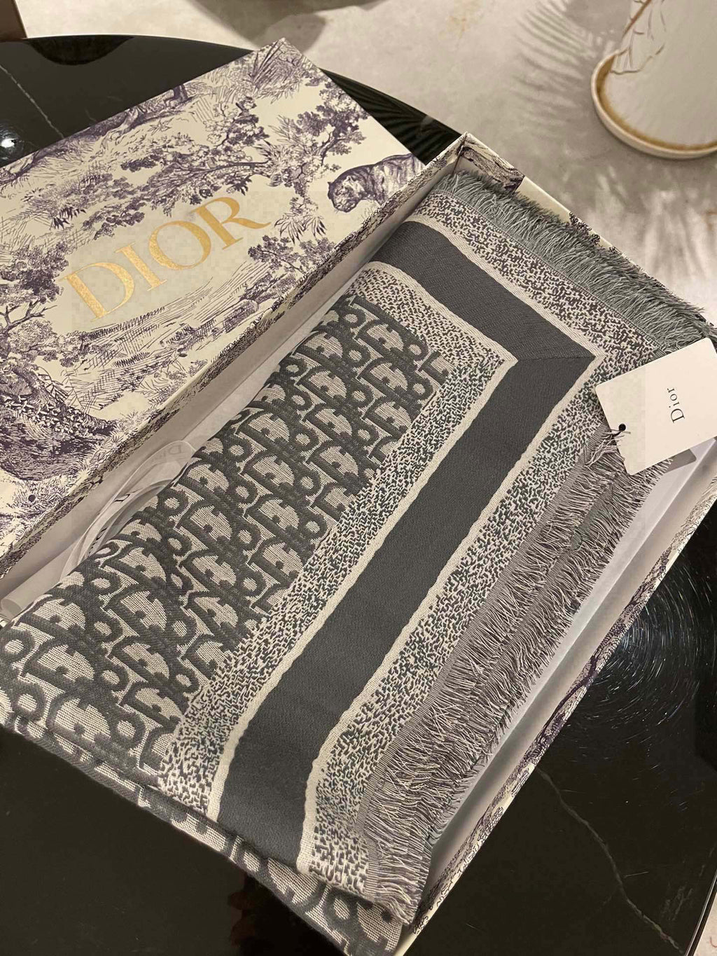 Dior Jacquard Logo Detail Square Scarf - 934148892 - Photo 1