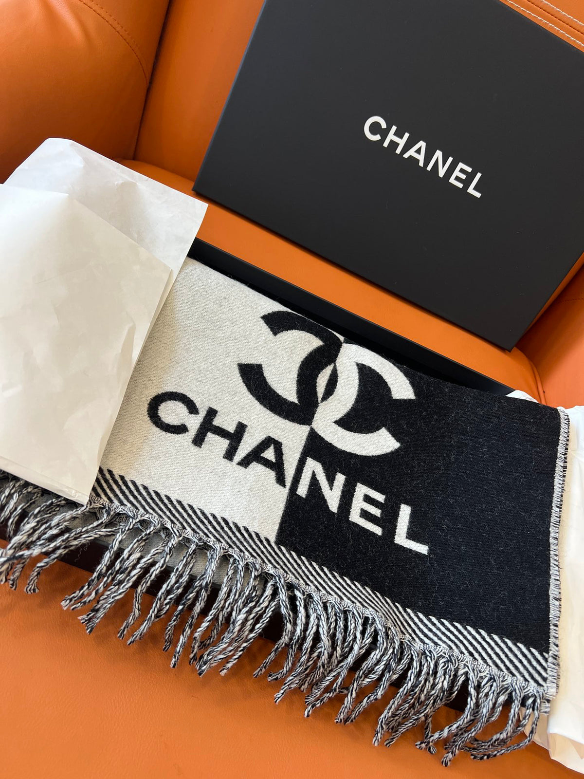 Chanel Jacquard Colorblock Scarf - 985844045 - Photo 1