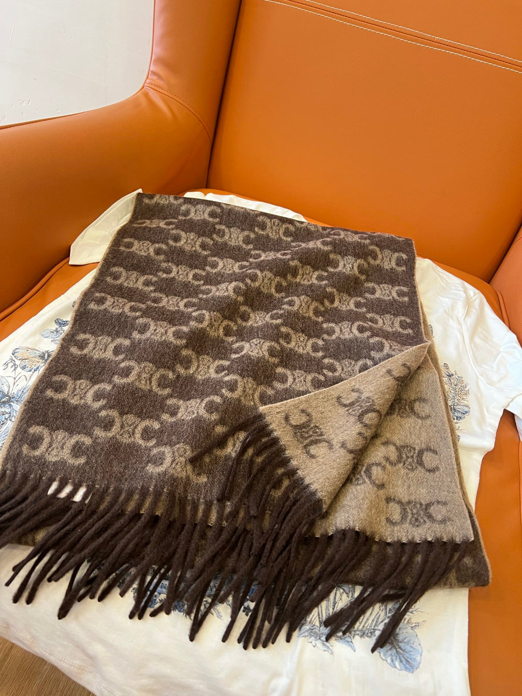 Celine Logo Detail Scarf - 984597208 - Photo 1