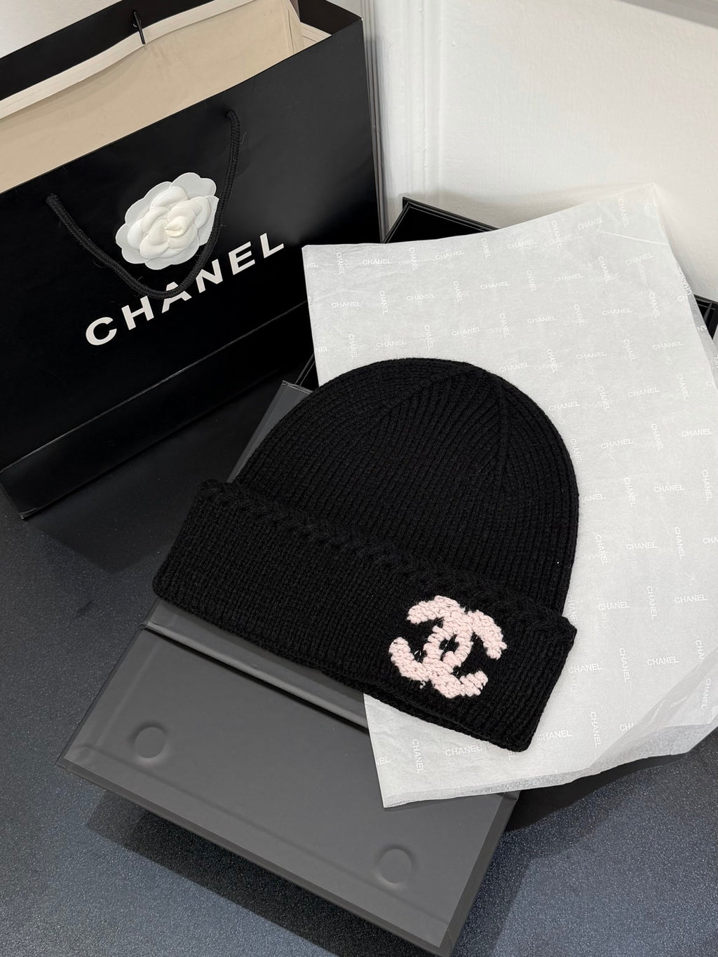 Chanel Jacquard Colorblock Beanie - 1245544461 - Photo 1