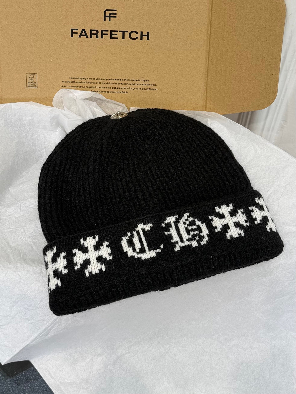 Chrome Hearts Jacquard Logo Detail Beanie - 1245544401 - Photo 1