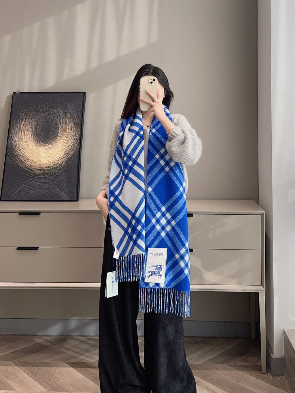 Burberry Check Pattern Scarf - 983835336 - Photo 1