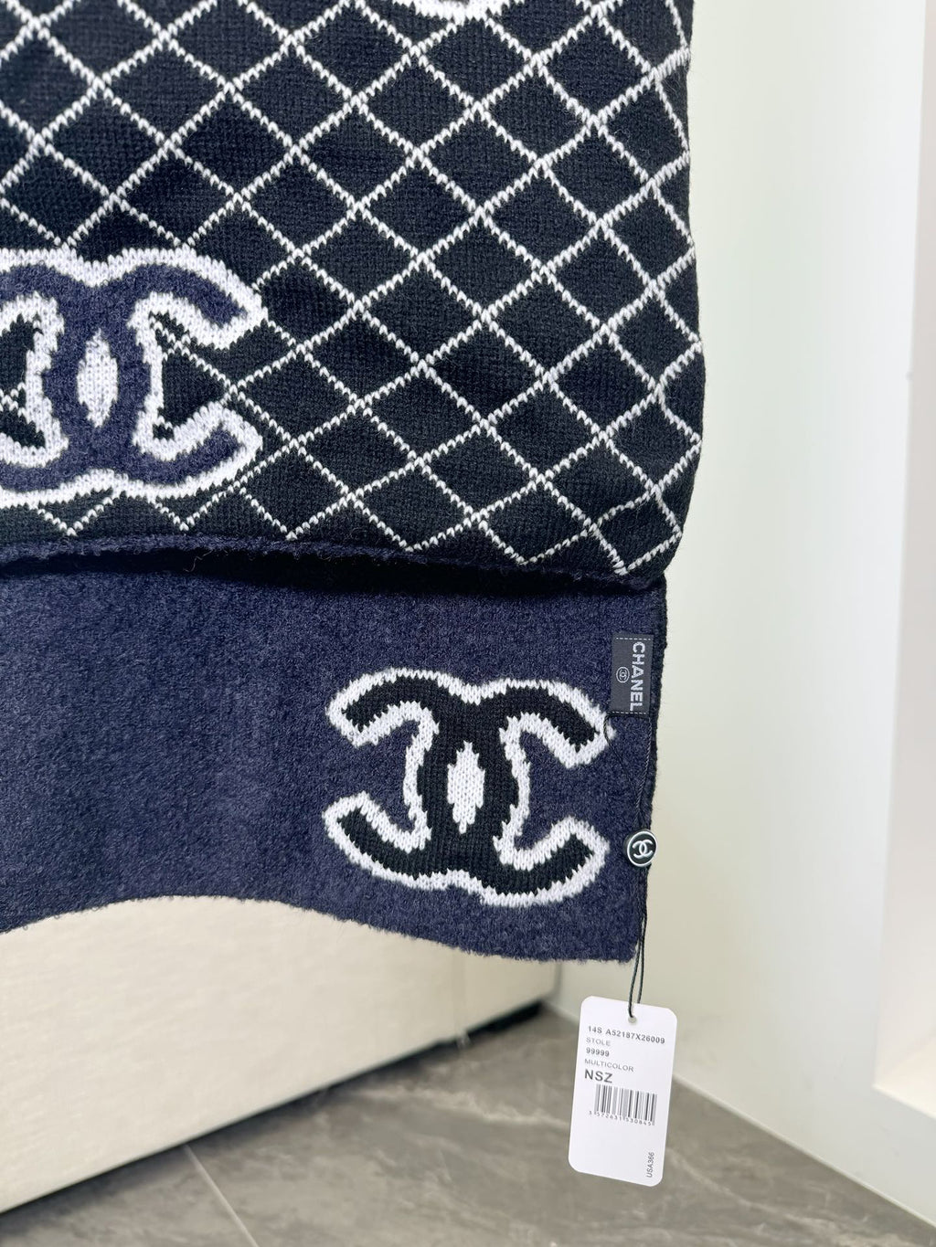 Chanel Embroidered Knit Scarf - 973644577 - Photo 2