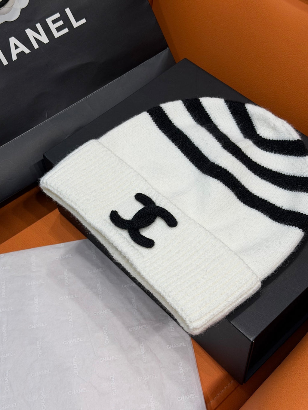 Chanel Colorblock Knit Beanie - 1245543817 - Photo 2
