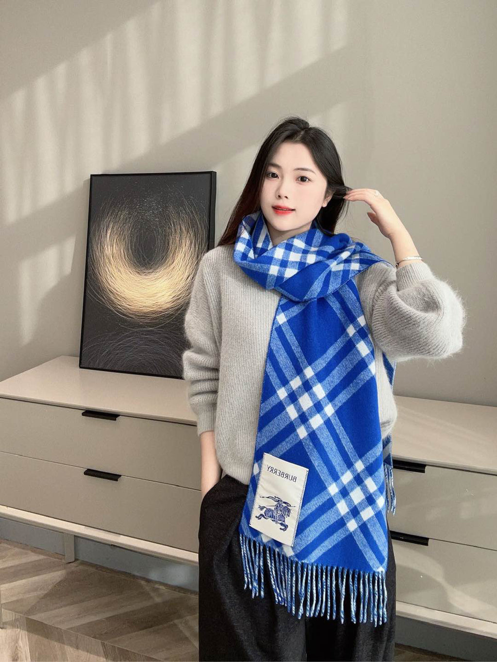 Burberry Check Pattern Scarf - 983835336 - Photo 2