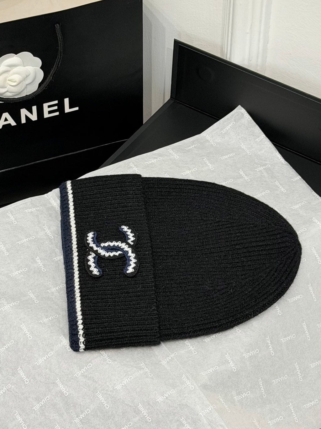 Chanel Embroidered Colorblock Beanie - 1245544797 - Photo 2
