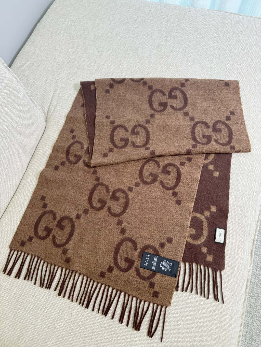 Gucci Jacquard Colorblock Scarf - 973282701 - Photo 2
