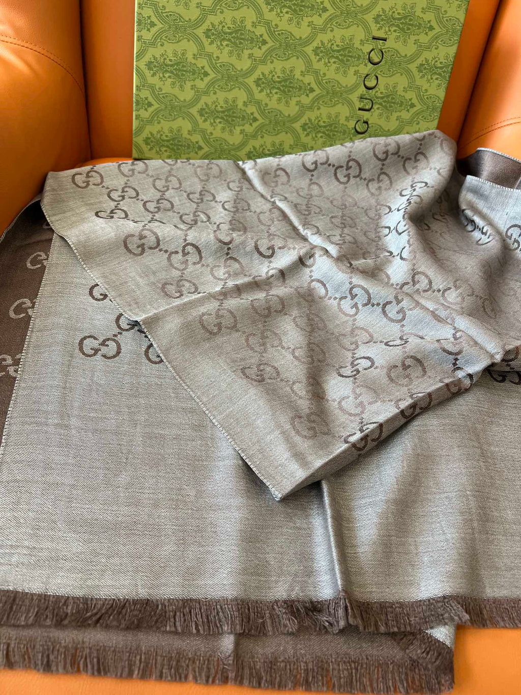 Gucci Jacquard Logo Detail Scarf - 985844359 - Photo 2