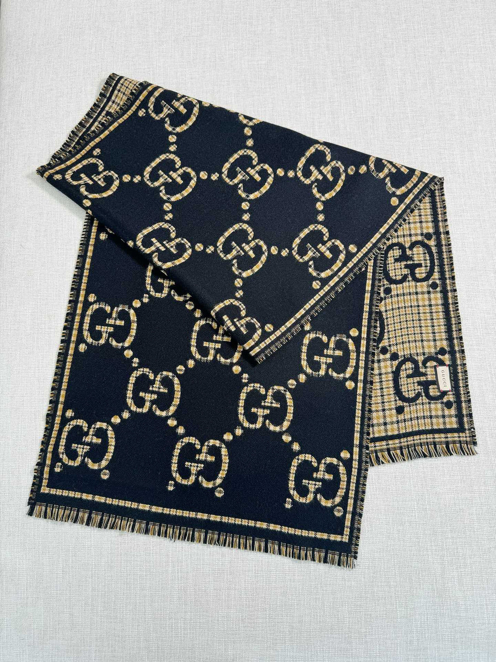Gucci Check Pattern Jacquard Scarf - 970502420 - Photo 2