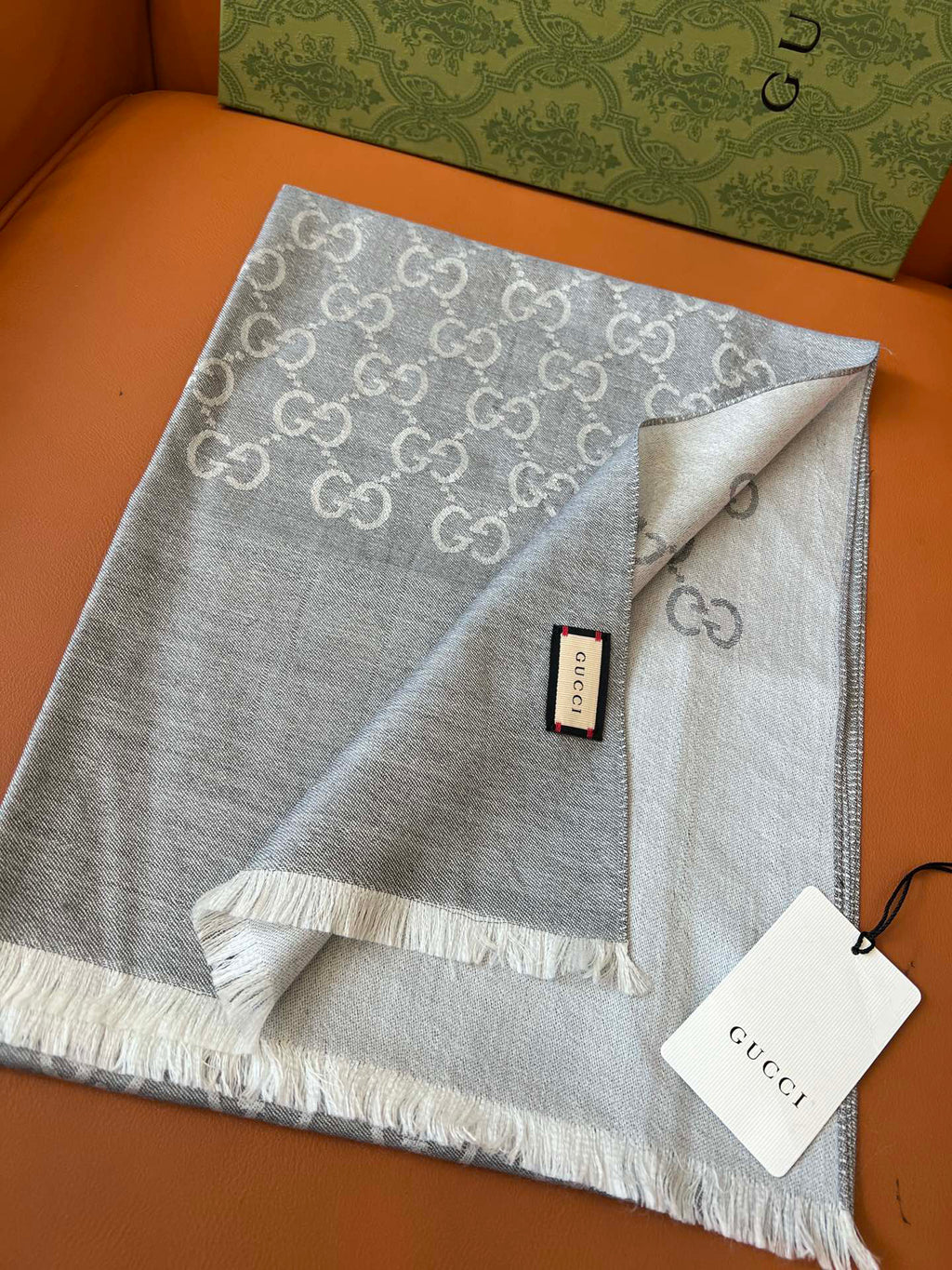 Gucci Jacquard Logo Detail Scarf - 934801552 - Photo 2