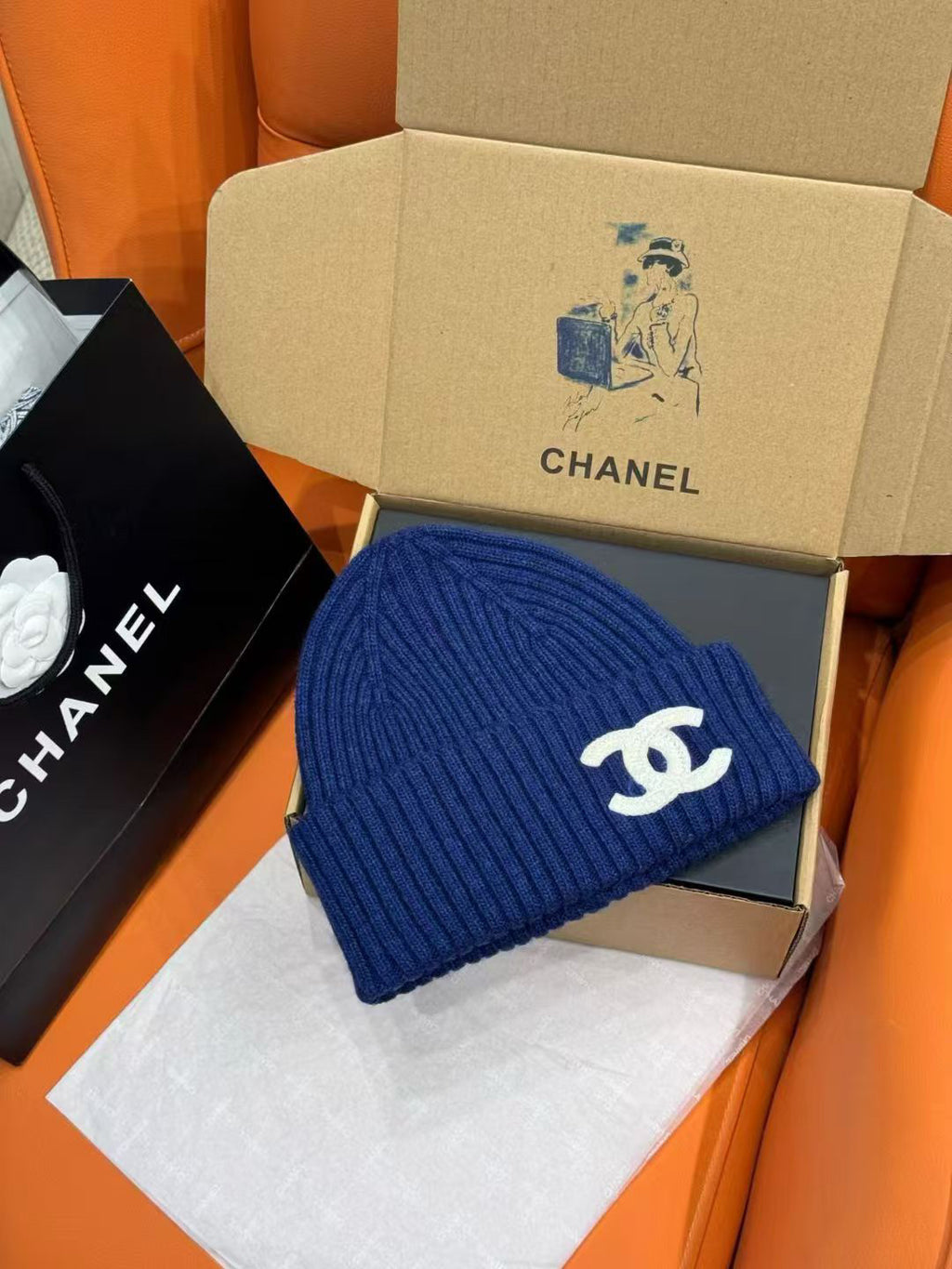 Chanel Logo Detail Knit Beanie - 1149273282 - Photo 2
