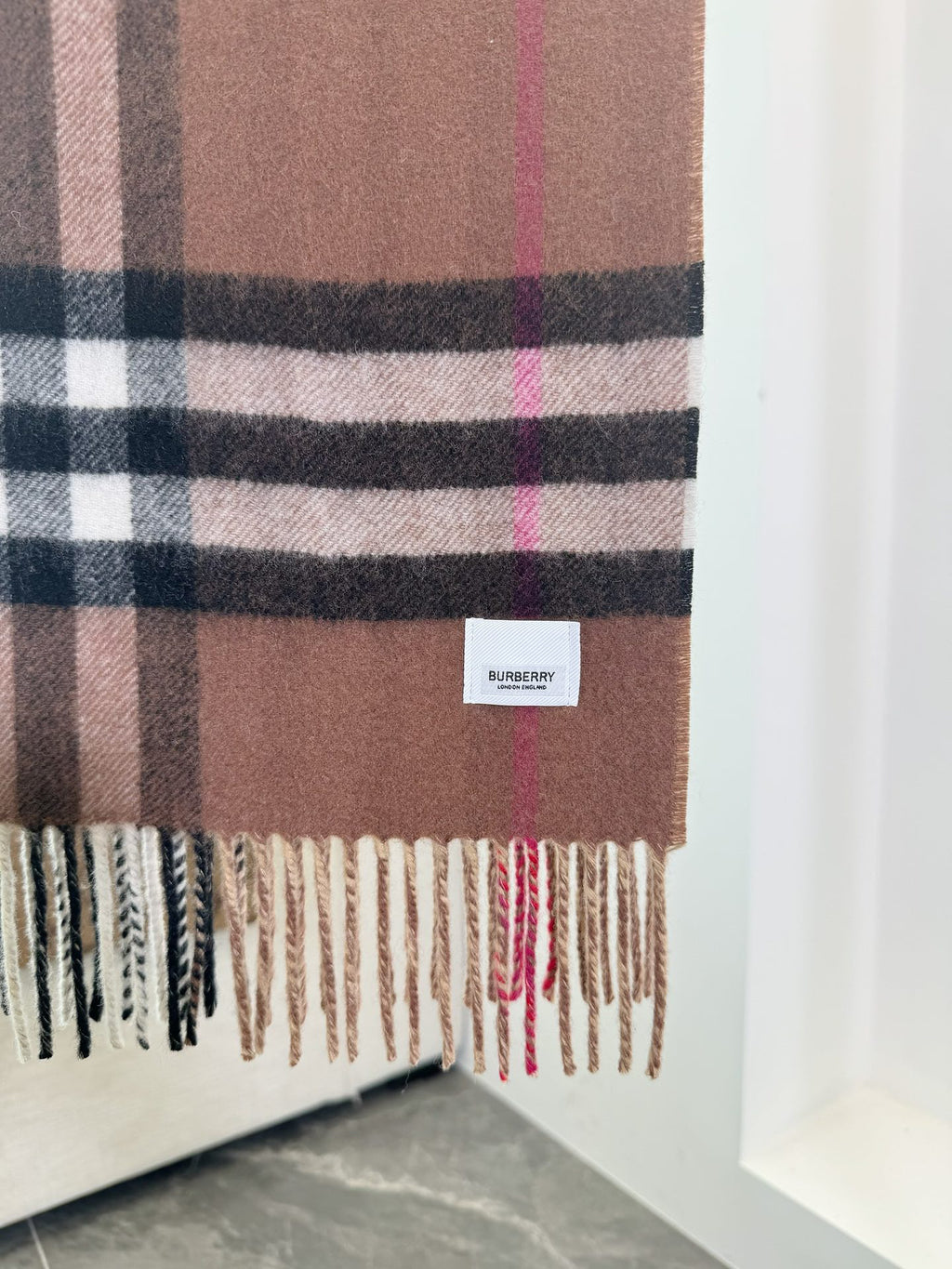 Burberry Check Pattern Colorblock Scarf - 973645013 - Photo 2