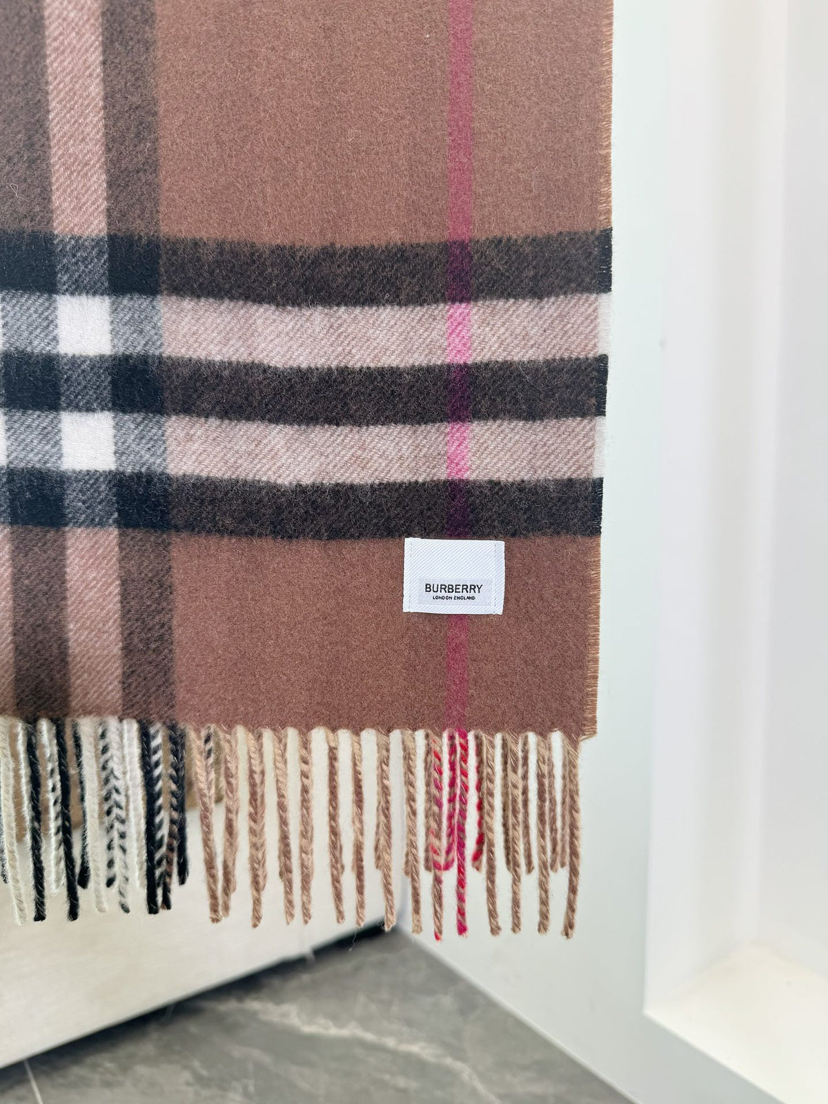Burberry Check Pattern Colorblock Scarf - 973645013 - Photo 2