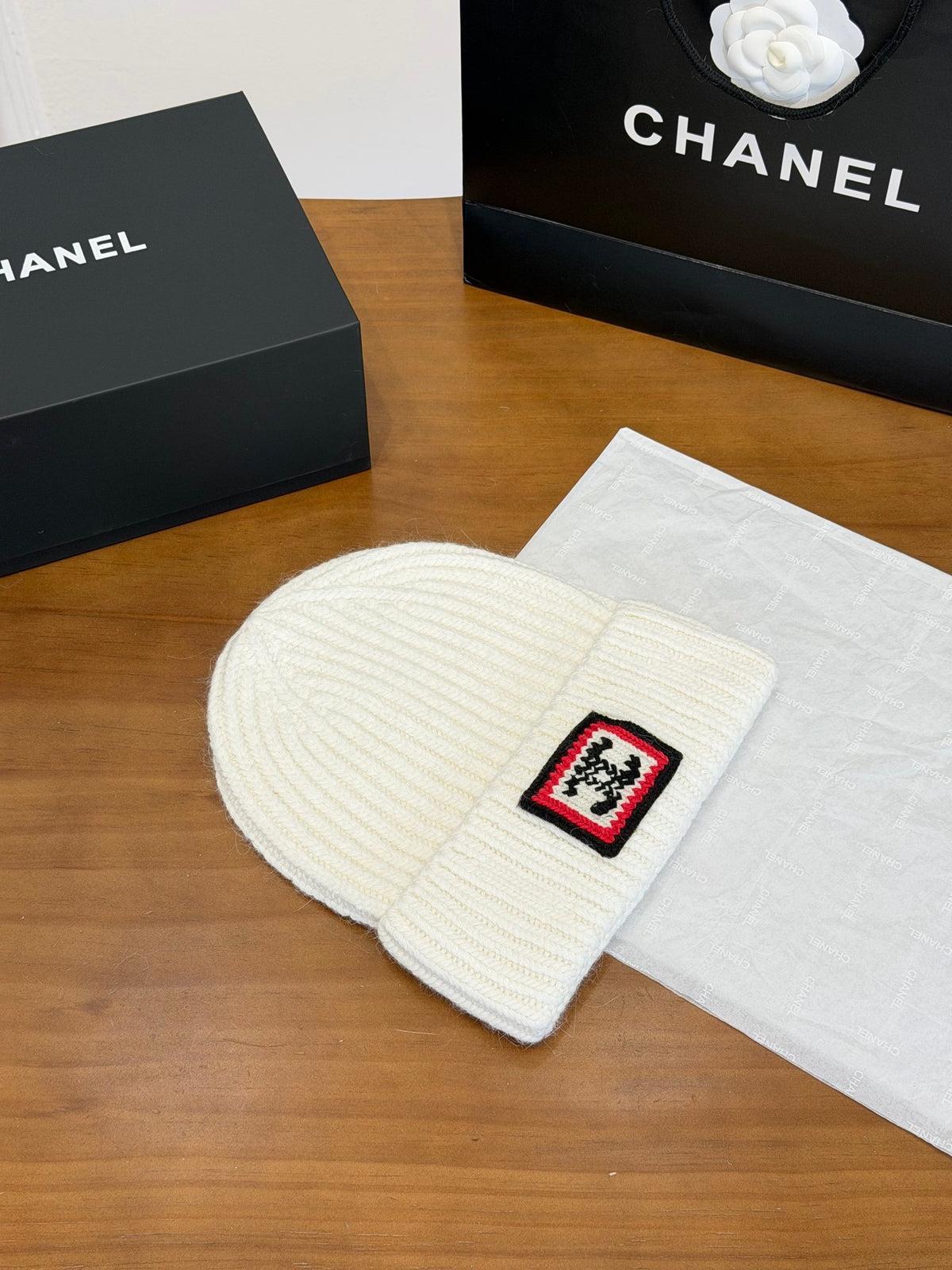 Chanel Embroidered Colorblock Beanie - 1245544769 - Photo 2