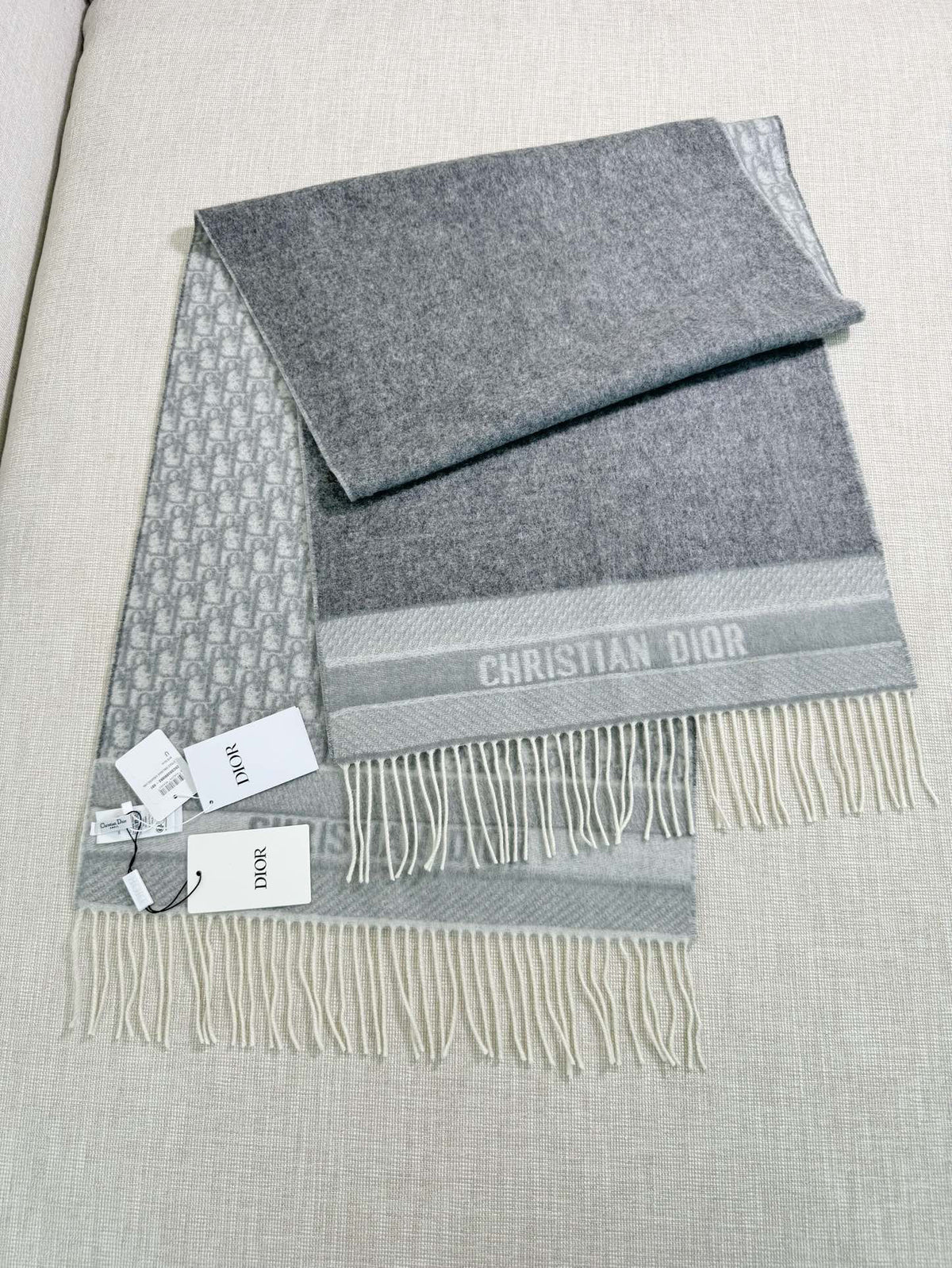 Dior Jacquard Logo Detail Scarf - 973646348 - Photo 2