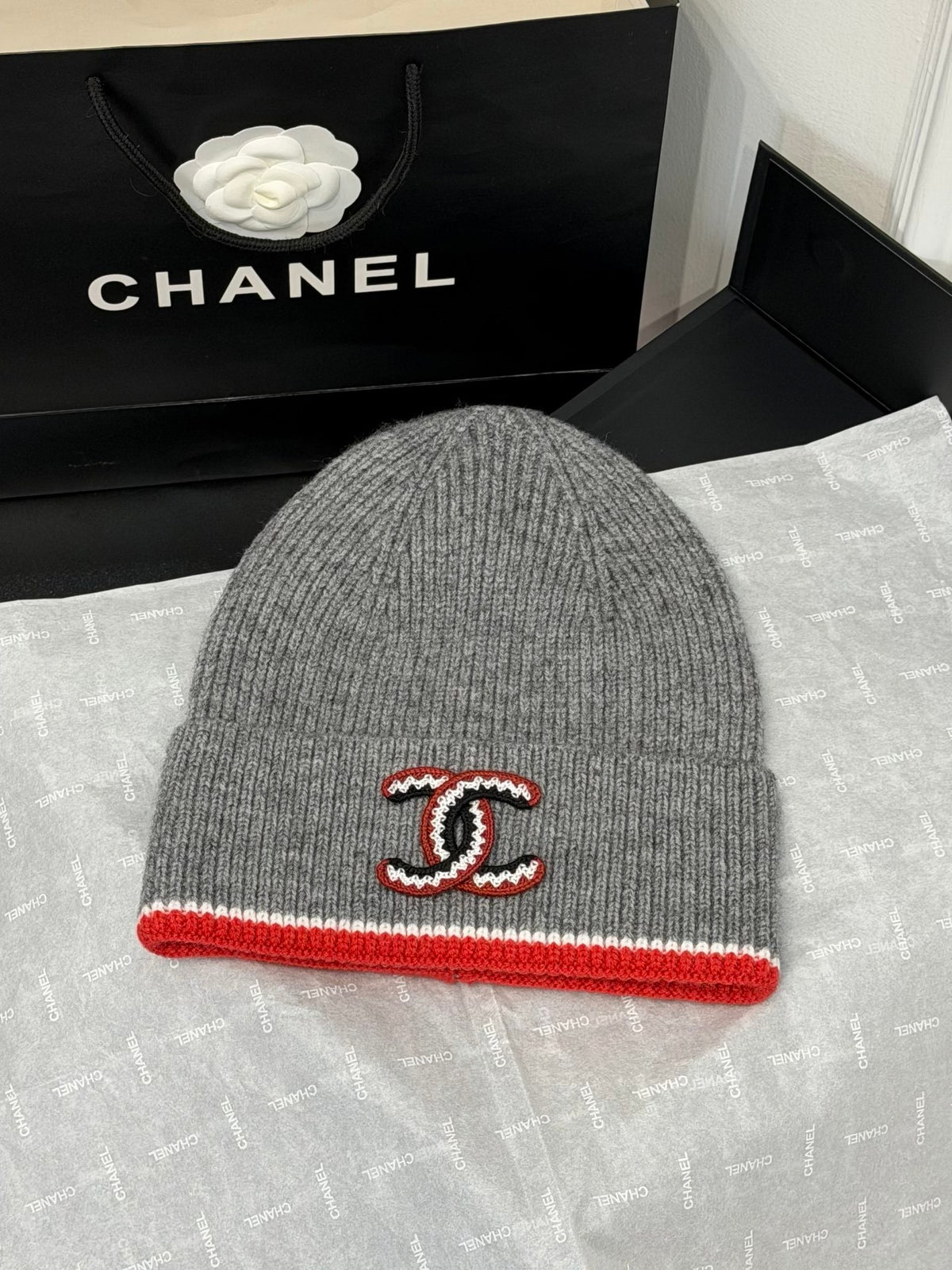 Chanel Embroidered Colorblock Beanie - 1245544825 - Photo 2