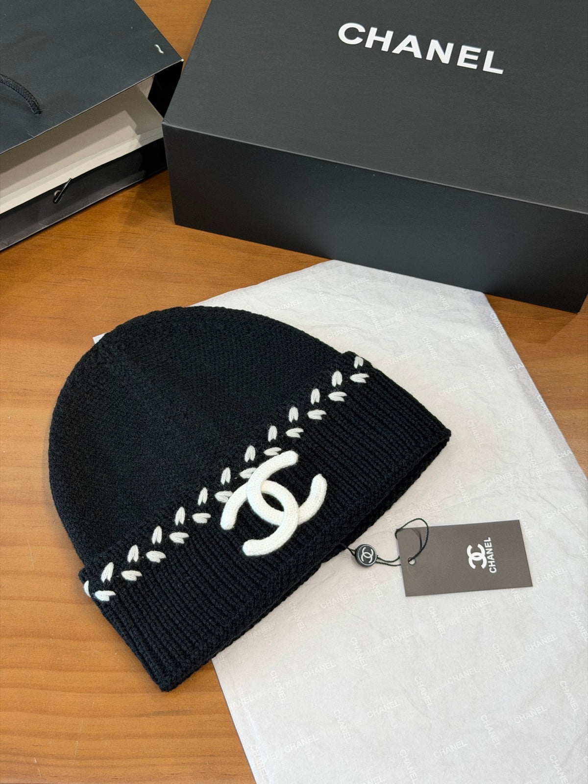 Chanel Colorblock Knit Beanie - 1245544057 - Photo 2