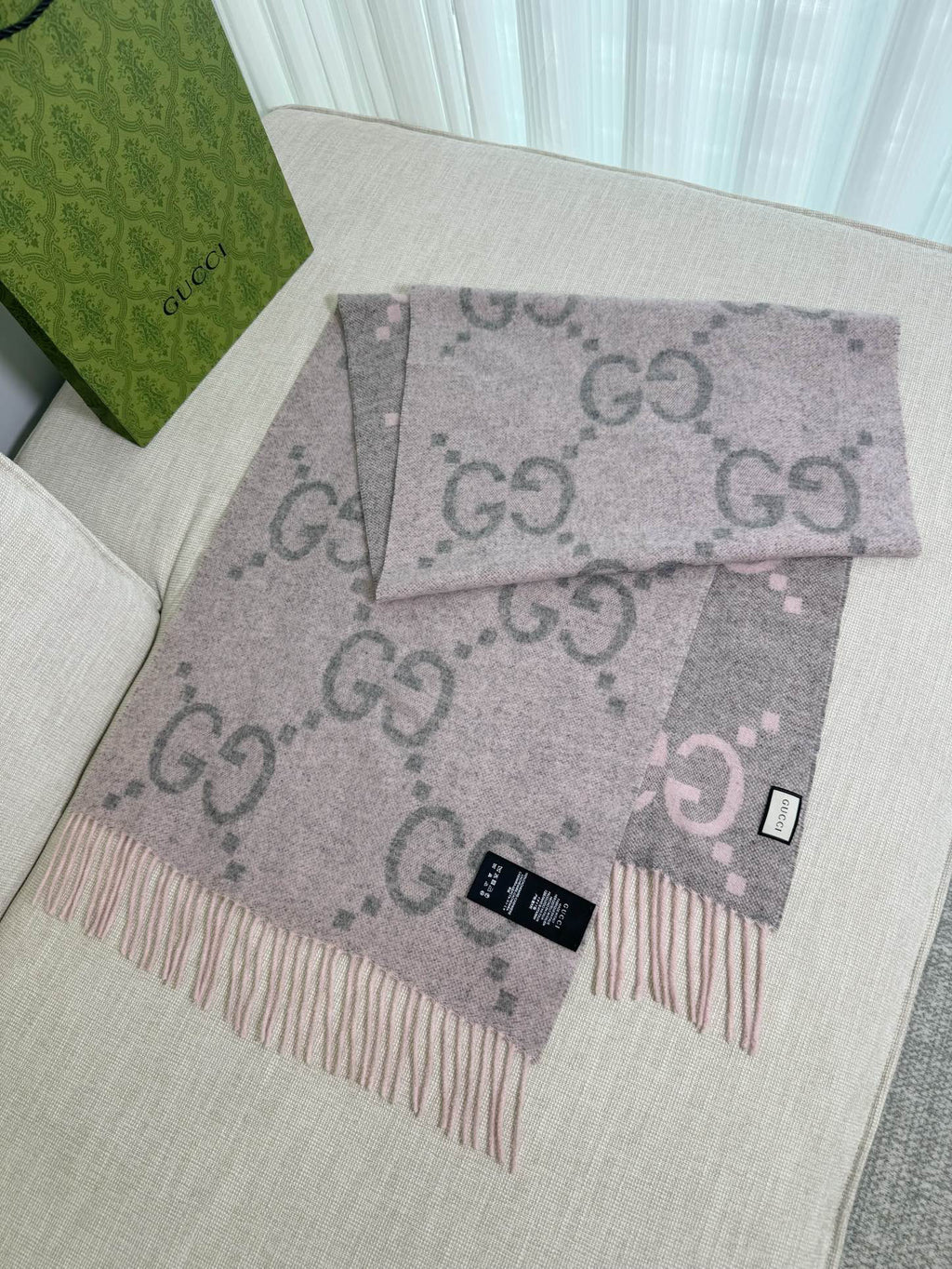 Gucci Jacquard Colorblock Scarf - 973282665 - Photo 2