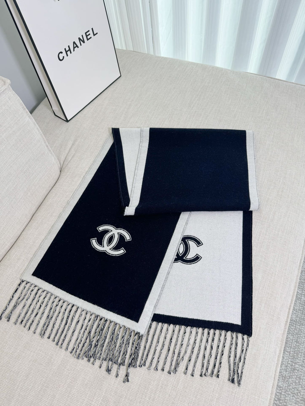 Chanel Colorblock Scarf - 973282892 - Photo 2