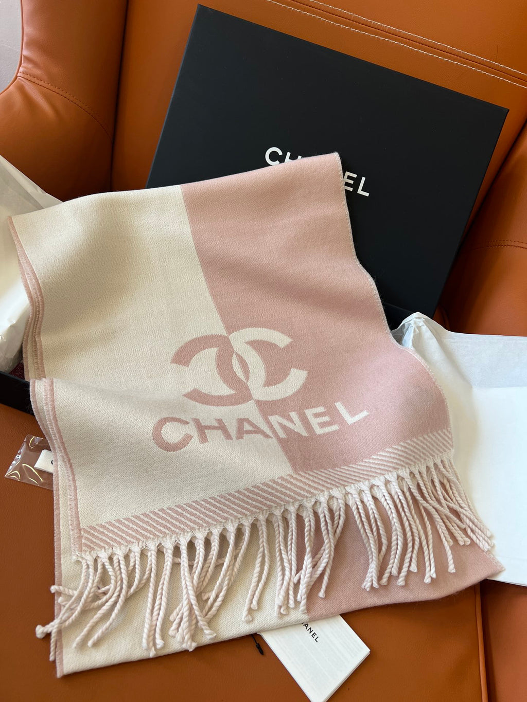Chanel Jacquard Colorblock Scarf - 985843958 - Photo 2