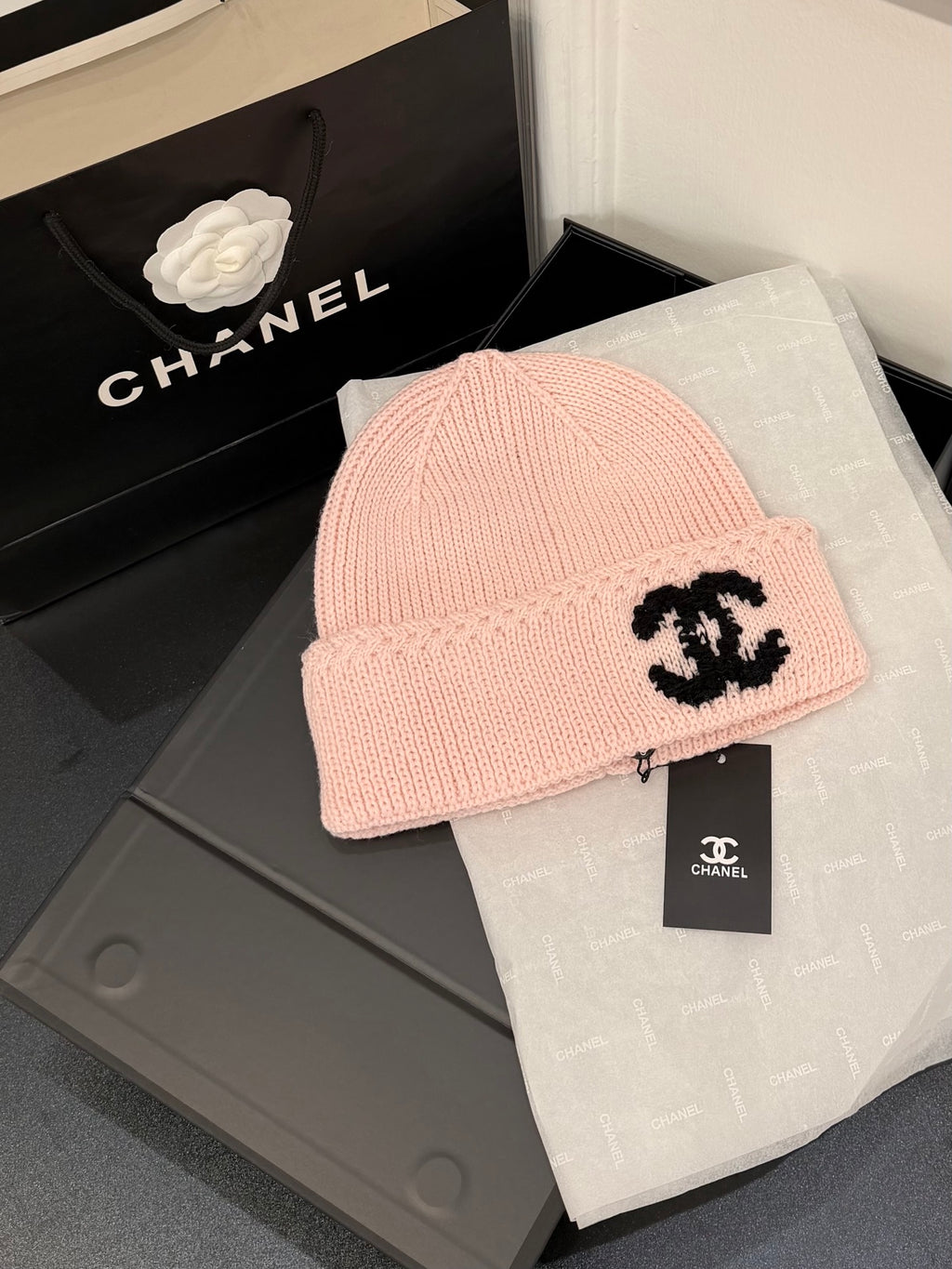 Chanel Jacquard Colorblock Beanie - 1245544416 - Photo 2