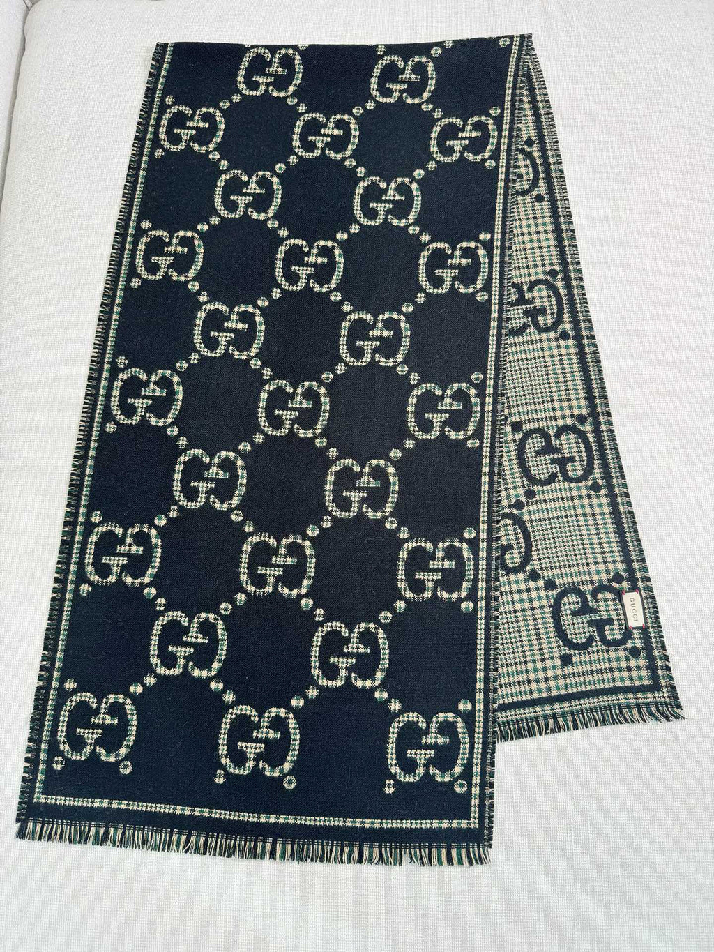 Gucci Check Pattern Jacquard Scarf - 970502354 - Photo 3