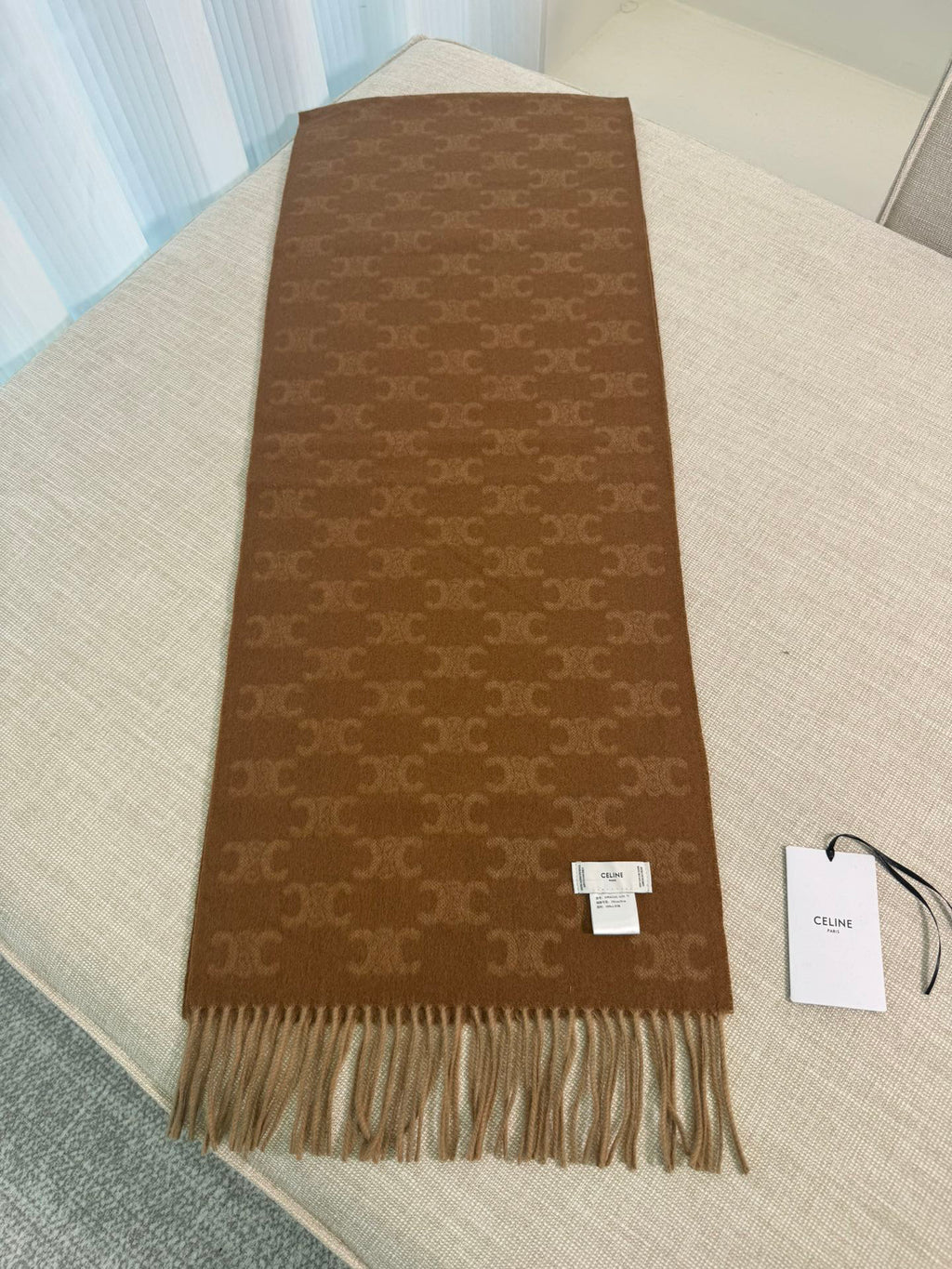 Celine Logo Detail Scarf - 973646868 - Photo 3