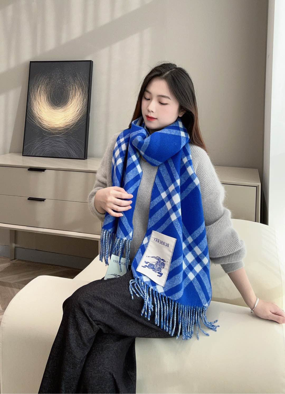 Burberry Check Pattern Scarf - 983835336 - Photo 3