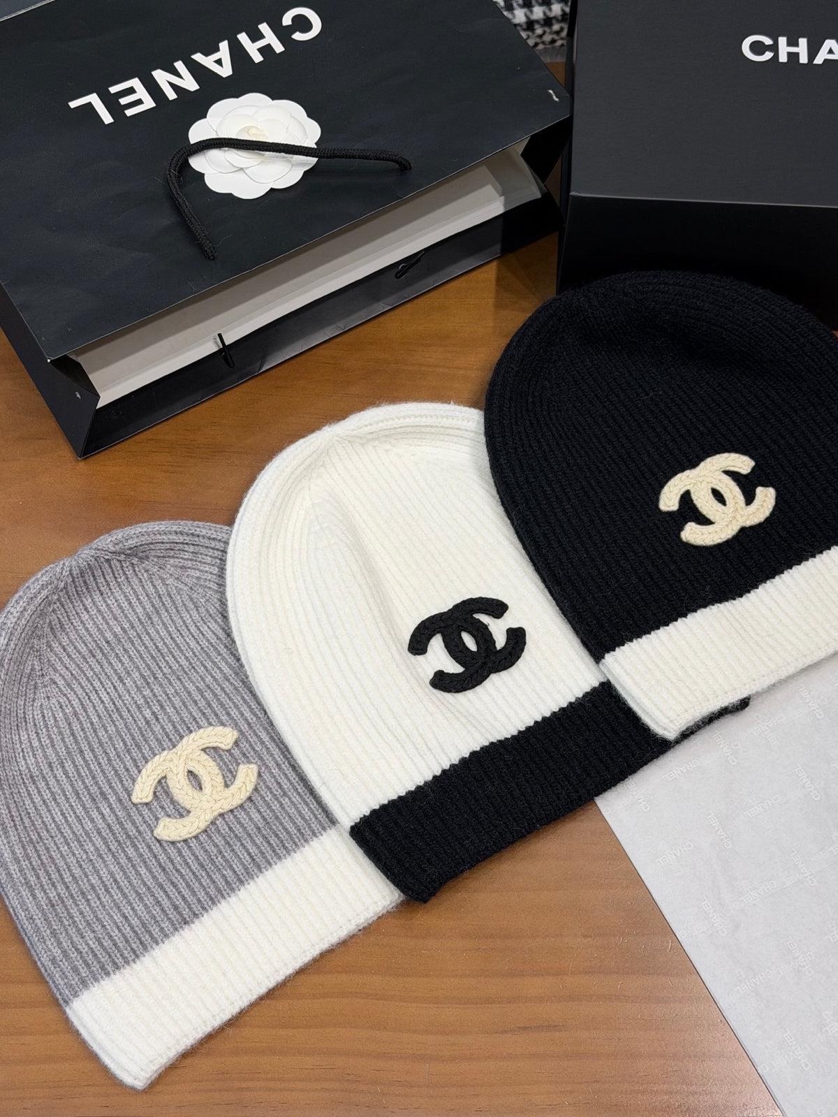 Chanel Colorblock Printed Beanie - 1245543831 - Photo 3