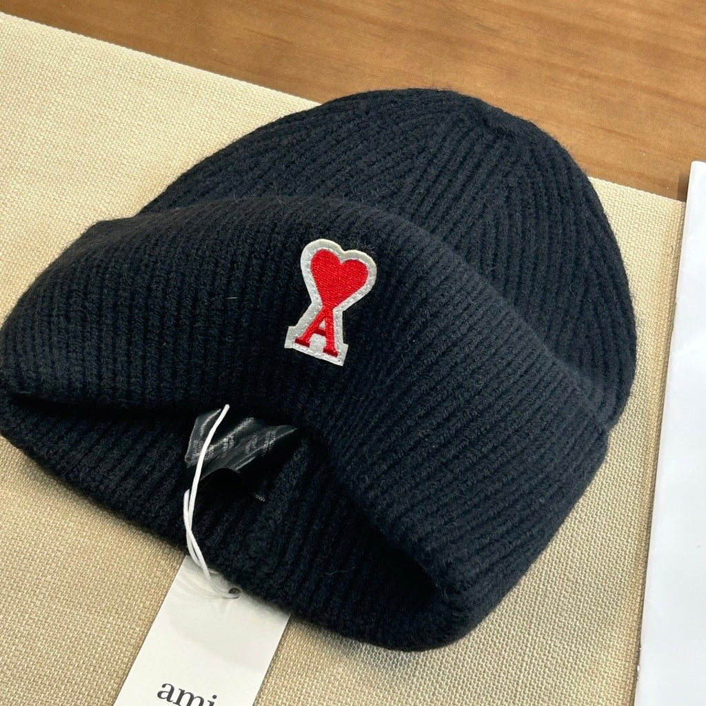 Ami Paris Embroidered Knit Beanie - 1107214118 - Photo 3