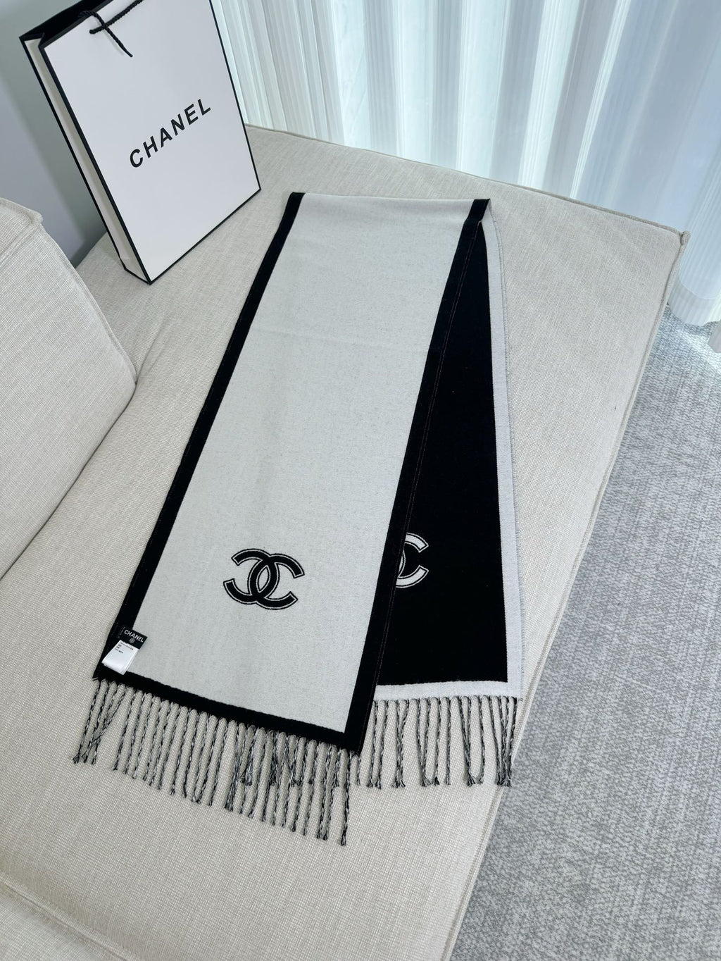 Chanel Colorblock Scarf - 973282942 - Photo 3