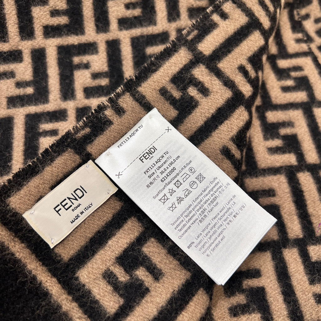 Fendi Jacquard Logo Detail Scarf - 984596780 - Photo 3